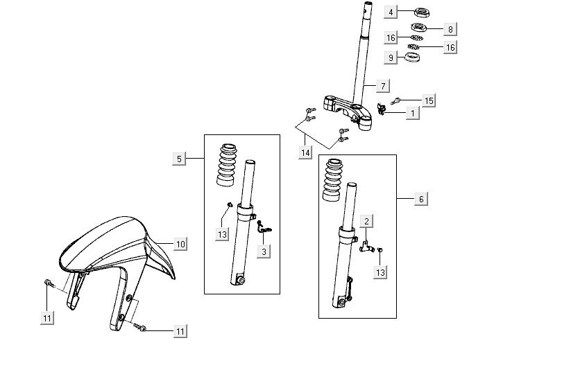 Front fork Kymco Vitality 2t ac sportstream