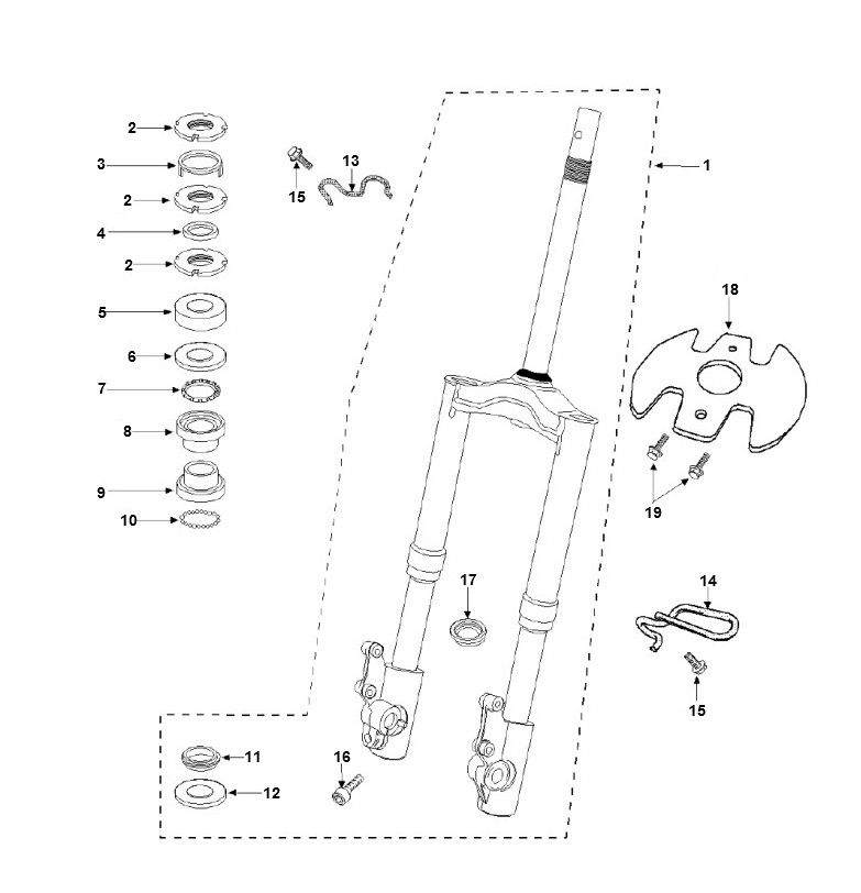Front Fork Peugeot Speedfight 3 AC 2-Stroke