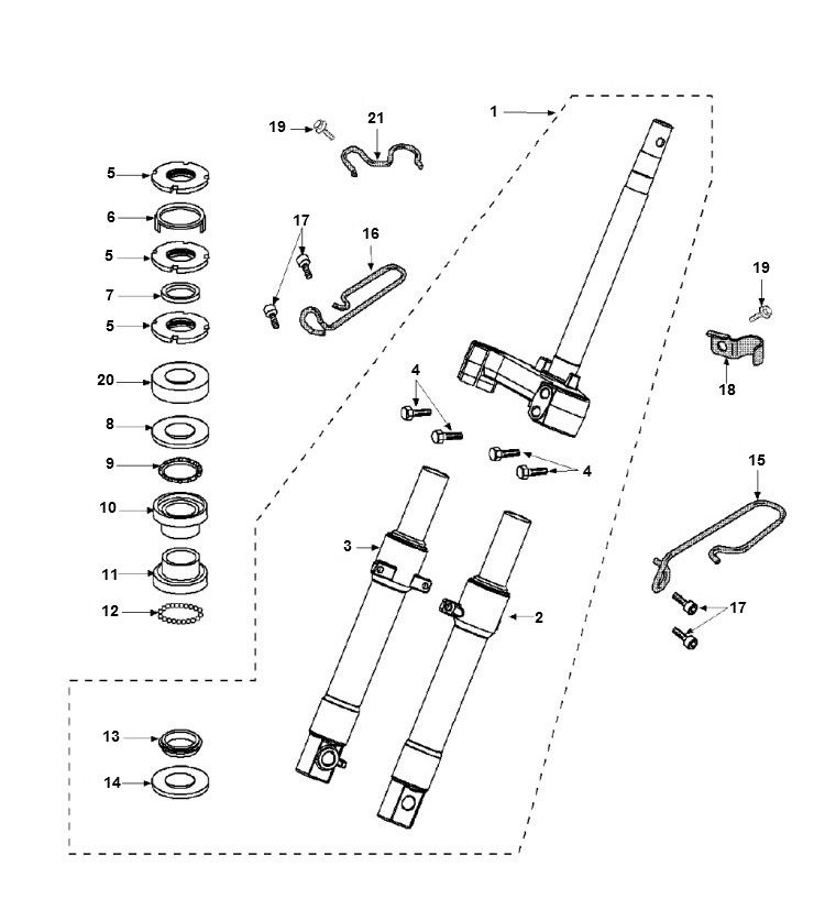 Front Fork Peugeot Vivacity 3 4-Stroke