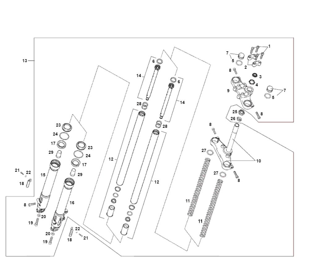 Front fork SENDA R X-TREME 2007 E2 3ED