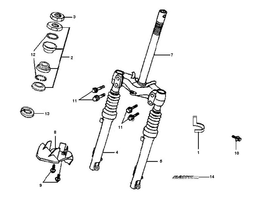 Front Fork Sym Jet Euro-X 2-stroke