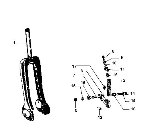 Front Fork Vespa Ciao 2-stroke
