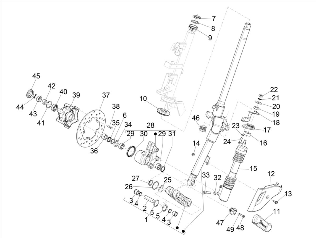 Vespa Elettrica 2018-2019 Front Fork