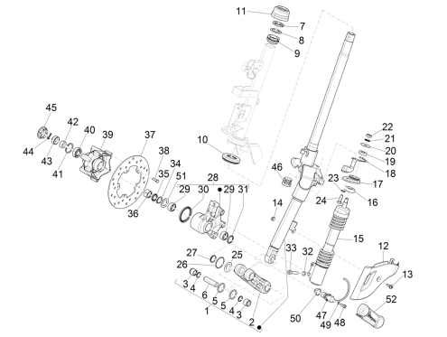 Front Fork Vespa Sprint 4-Stroke 3-Valve (Euro4 Injection IGET)