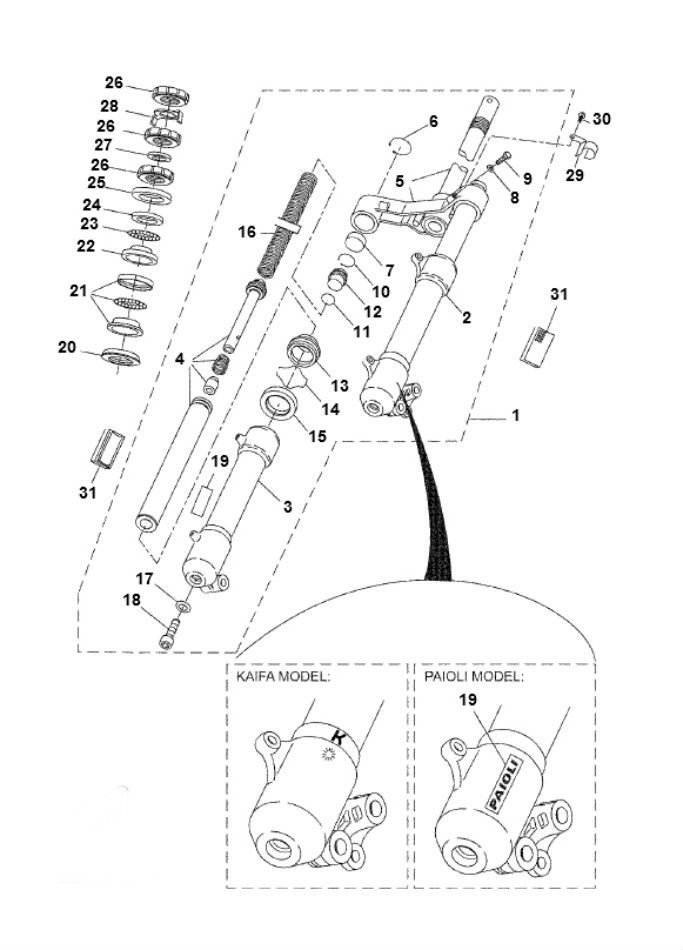 Front Fork Yamaha Aerox 2-stroke