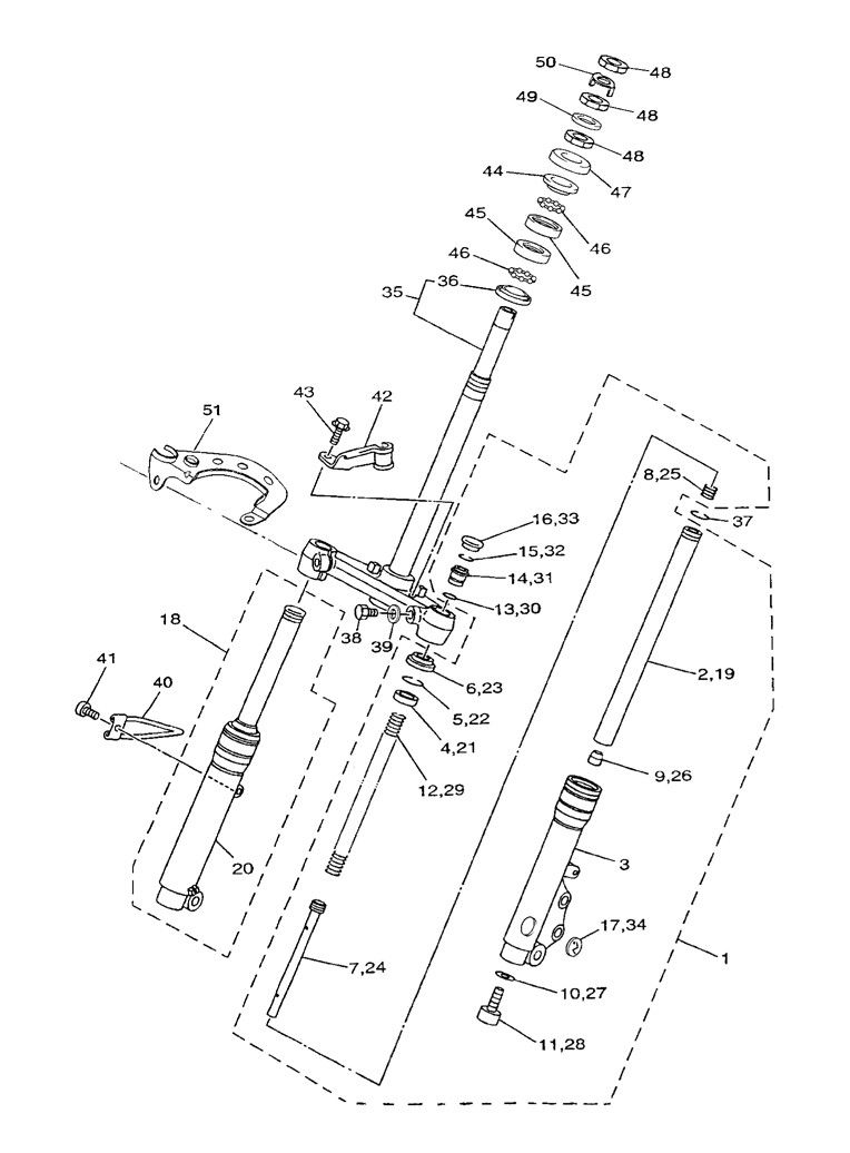 Front Fork Yamaha Neo's 2-stroke (2003 to 2008)