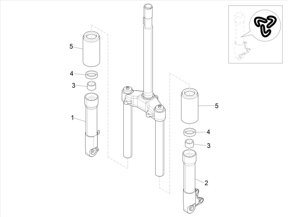 Piaggo Zip 4-stroke front fork (euro5 injection IGET)