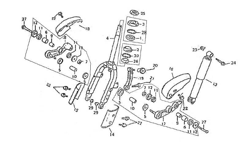 Front Fork Znen Grand Retro 125cc