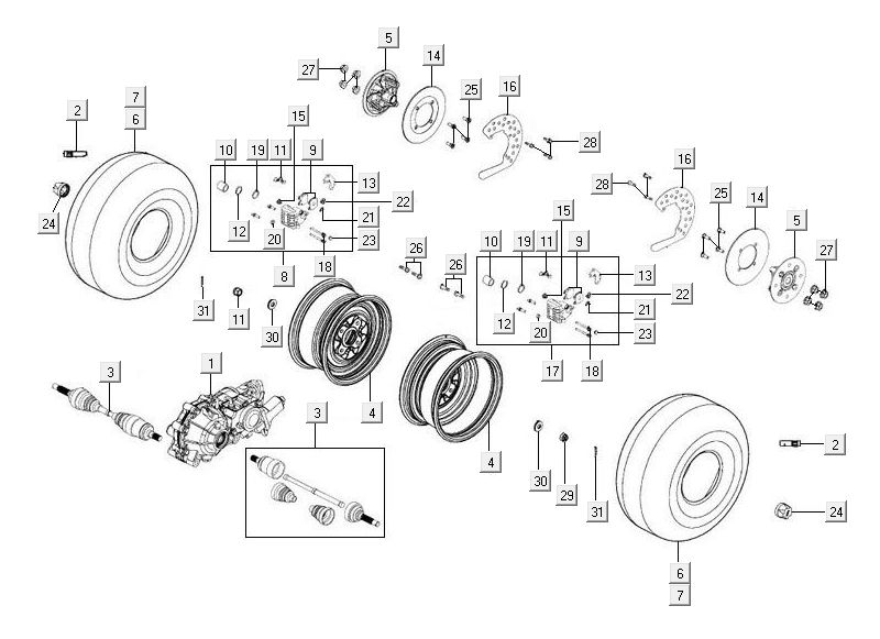 Front wheel Kymco MXU 500