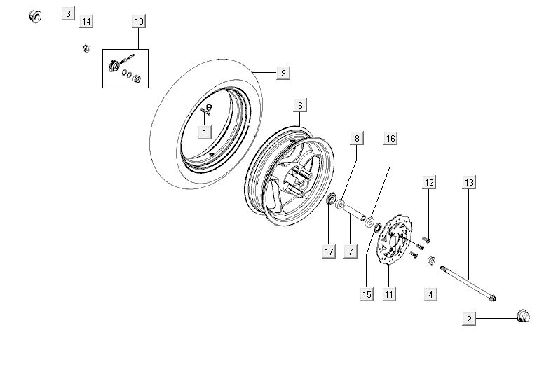 front wheel counter disc Kymco Agility RS 4-stroke black 11