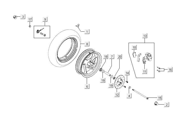 Front Wheel - Counter Drive Kymco Agility Fat 12' 4-stroke