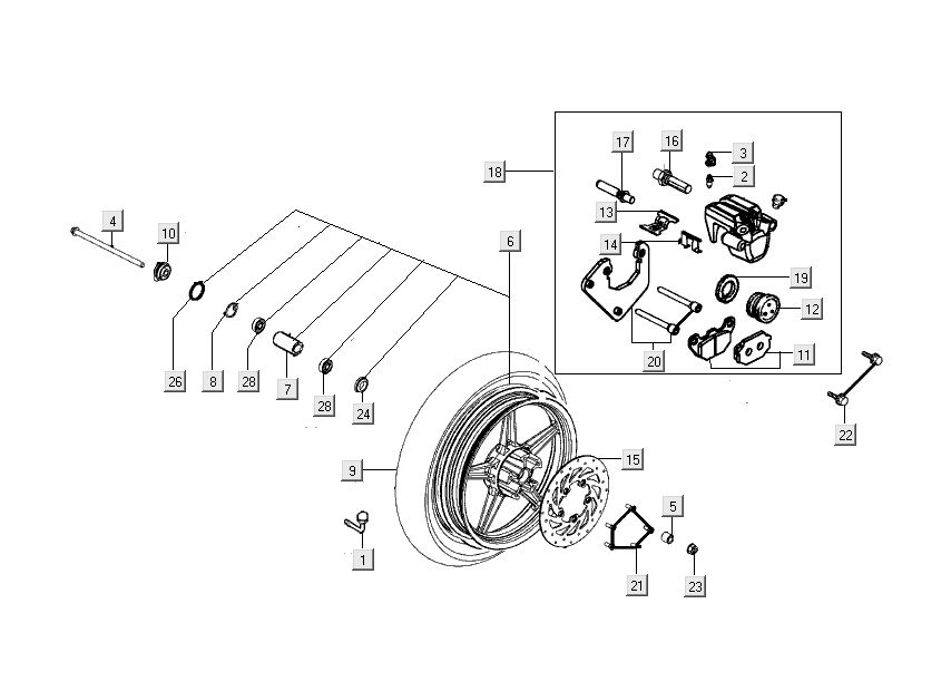 Front wheel - claw Kymco People S 4-stroke Electric blue