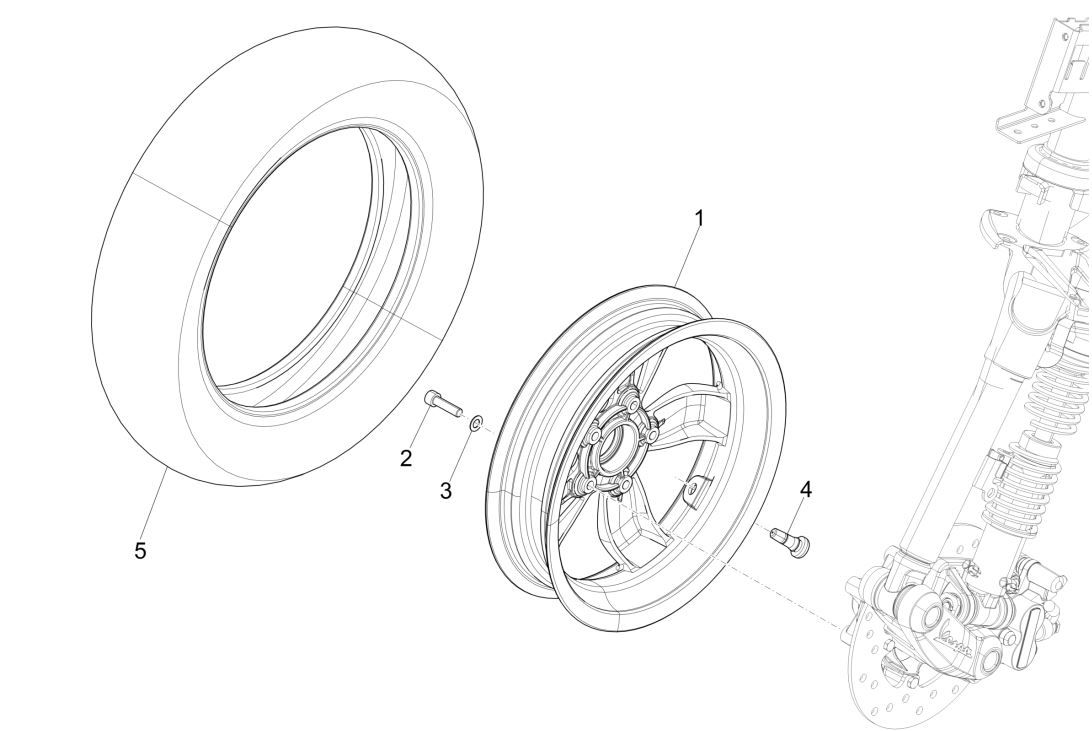 Front Wheel Vespa Primavera 125 4T 3V IE ABS