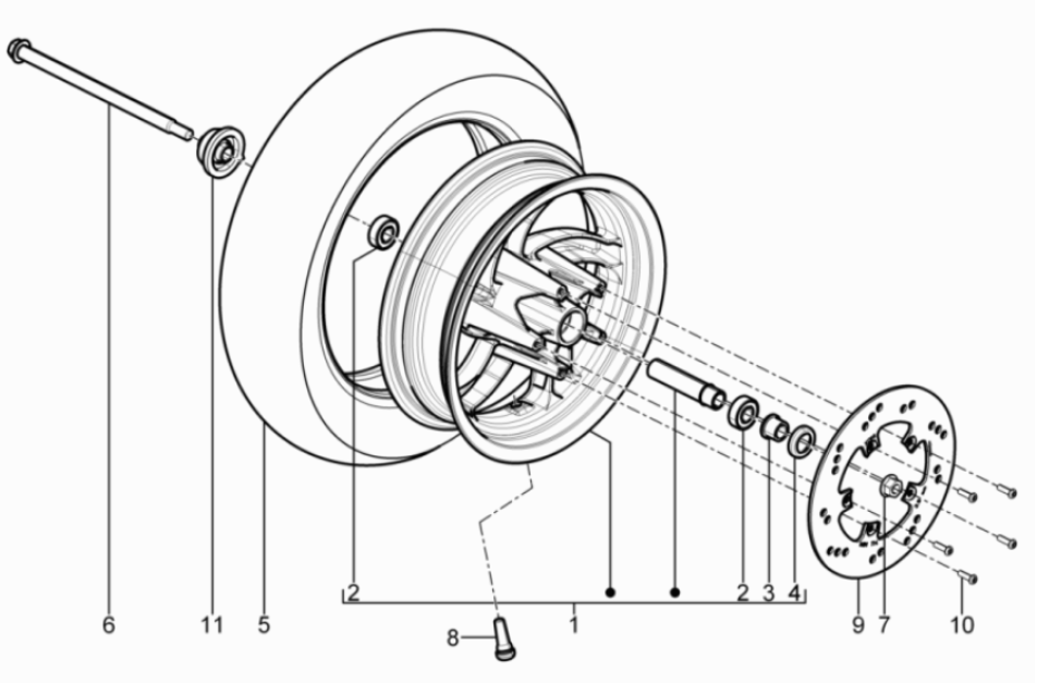 Piaggio Typhoon 50 2-stroke Euro 3 2011 front wheel