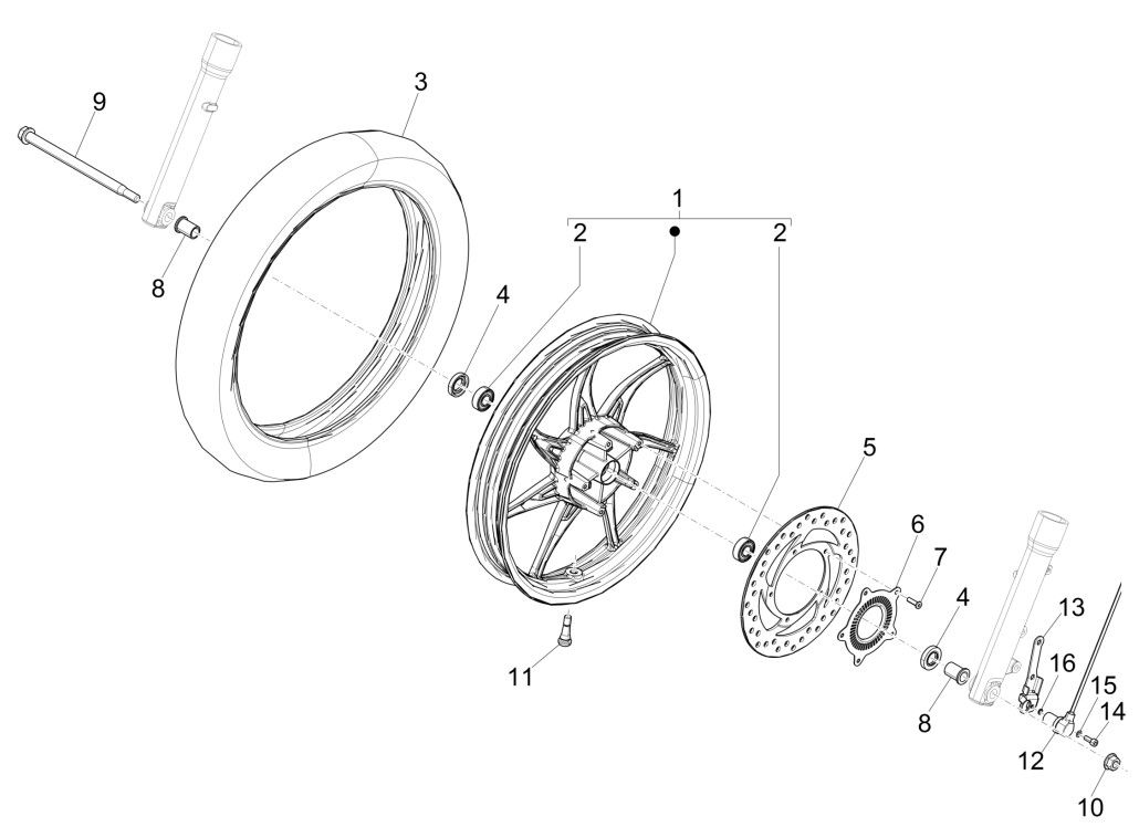 Piaggio Liberty 125 4-stroke 3V IE ABS front wheel (IGET Euro 5)
