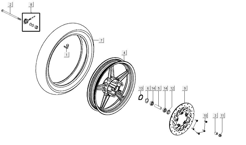 front wheel AGILITY CITY 16 4T 125