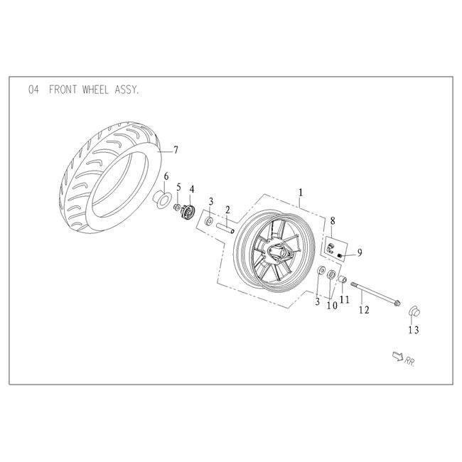 Front wheel Agm Vx50 plus