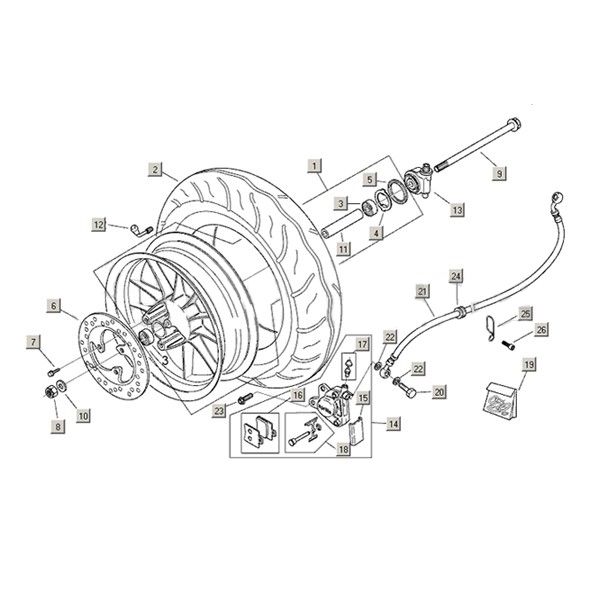 Front wheel Aprilia Habana 2t (Aprilia engine) 1999 - 2004