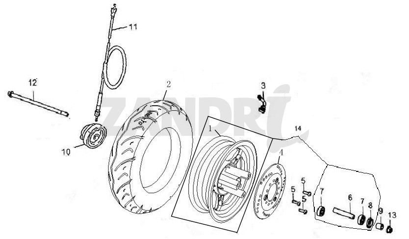 Front wheel BTC Grande Retro GT1 coffee cream