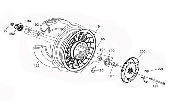 Front wheel China Joy white