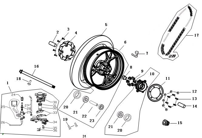 Front wheel China Strada