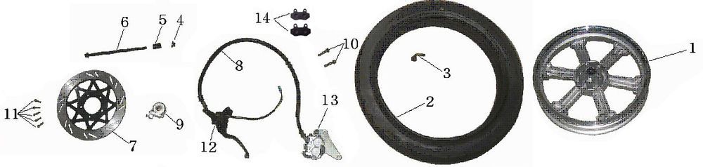 Front wheel China Touring black