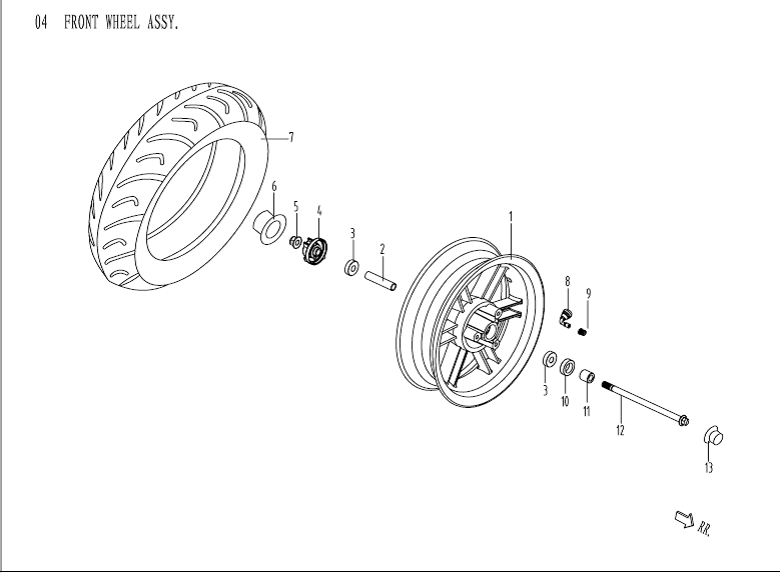 Front wheel China Venom white