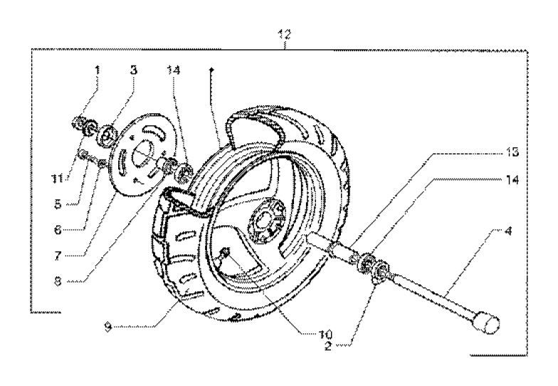 Front wheel Gilera Runner 180cc FXR 2-stroke