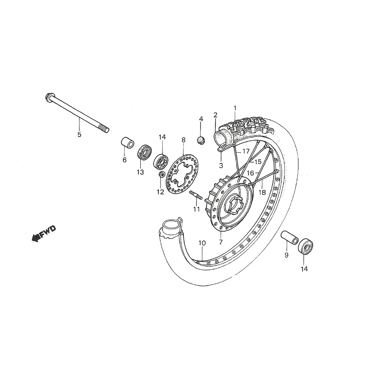 Honda MTX 50 front wheel