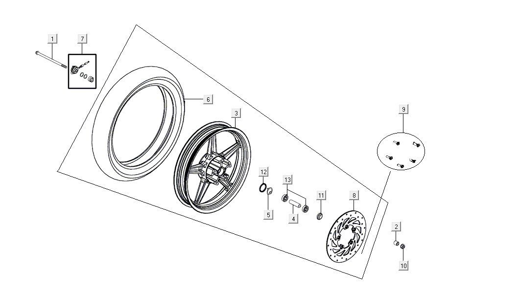 Front wheel Kymco Agility 16'+ 4-stroke injection euro4 matt grey