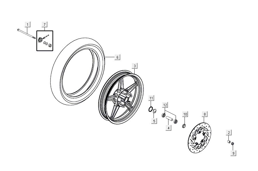 Front wheel Kymco Agility 16'+ 4t matt metalic blue