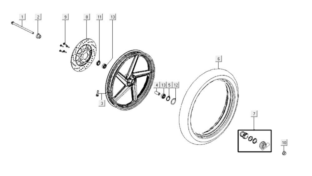 Front wheel Kymco K-Pipe 125cc