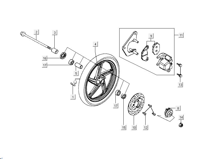 Front wheel Kymco People 2-stroke red