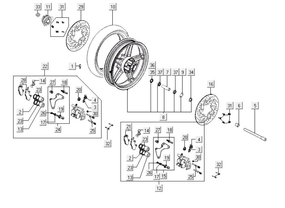 Front wheel Kymco People S 300i