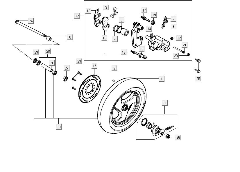 Front wheel Kymco ZX 2t ac blue limited