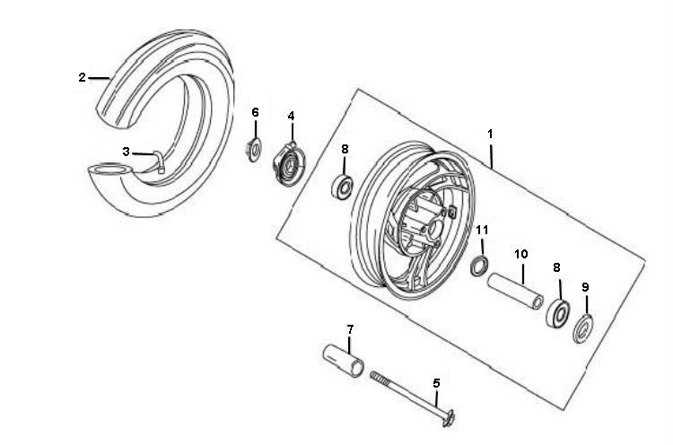 Front wheel Peugeot V-clic 4-stroke