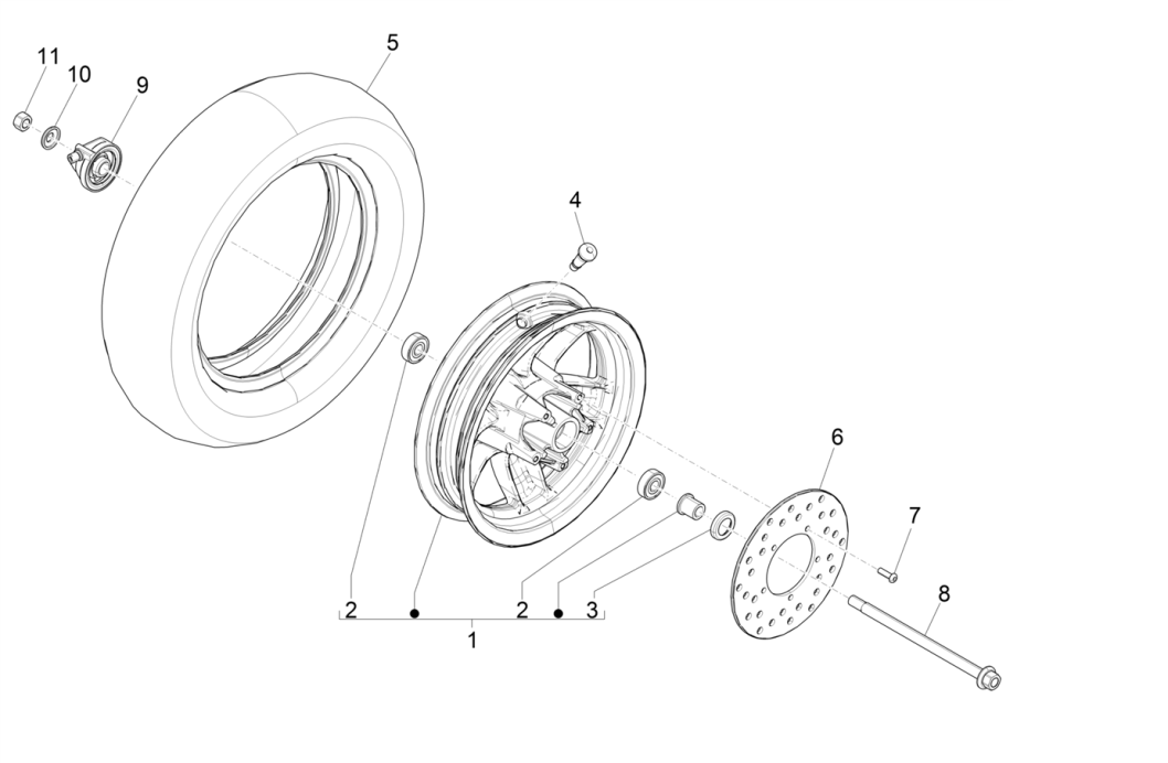 Front wheel Piaggo Zip 4-stroke (euro4 injection IGET)