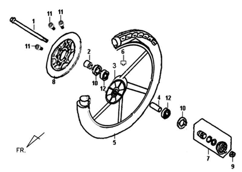 Front wheel Sym Fiddle II (BK-7C) iron grey