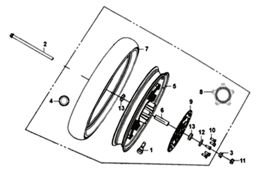 Sym Symphony ST 200I front wheel