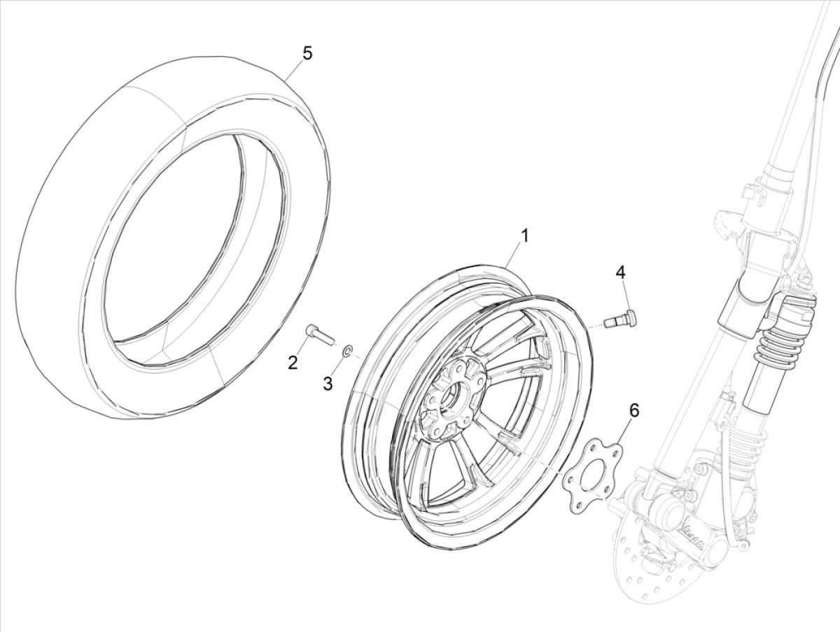 Vespa Elettrica 2018-2019 Front Wheel