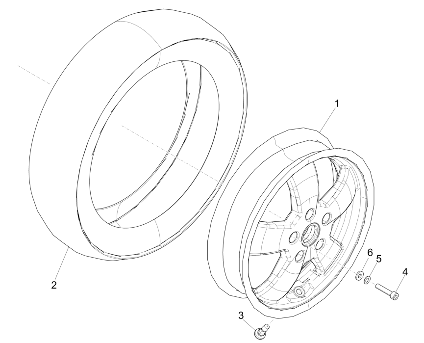 Vespa GTS 125 4T E4 ABS 2019 front wheel (EMEA)