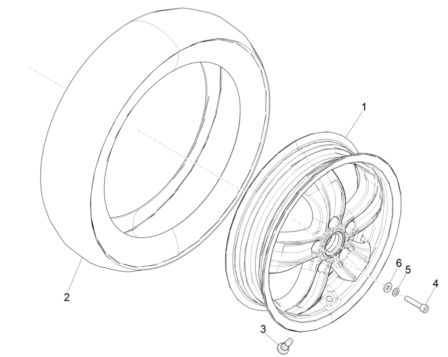 Vespa GTS 125 4T E5 ABS 2021 (EMEA) front wheel