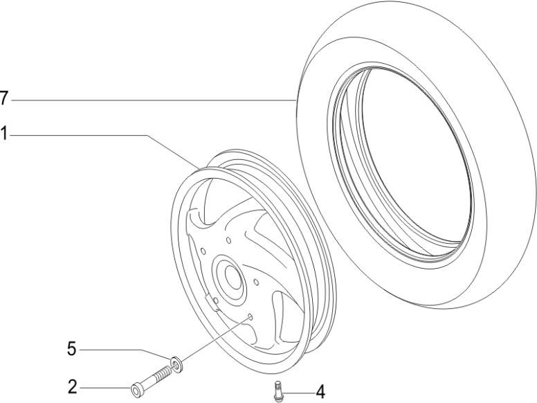 Front wheel Vespa Lxv 2-stroke