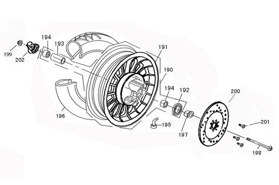 Front wheel Wangye HT50QT-12 silver
