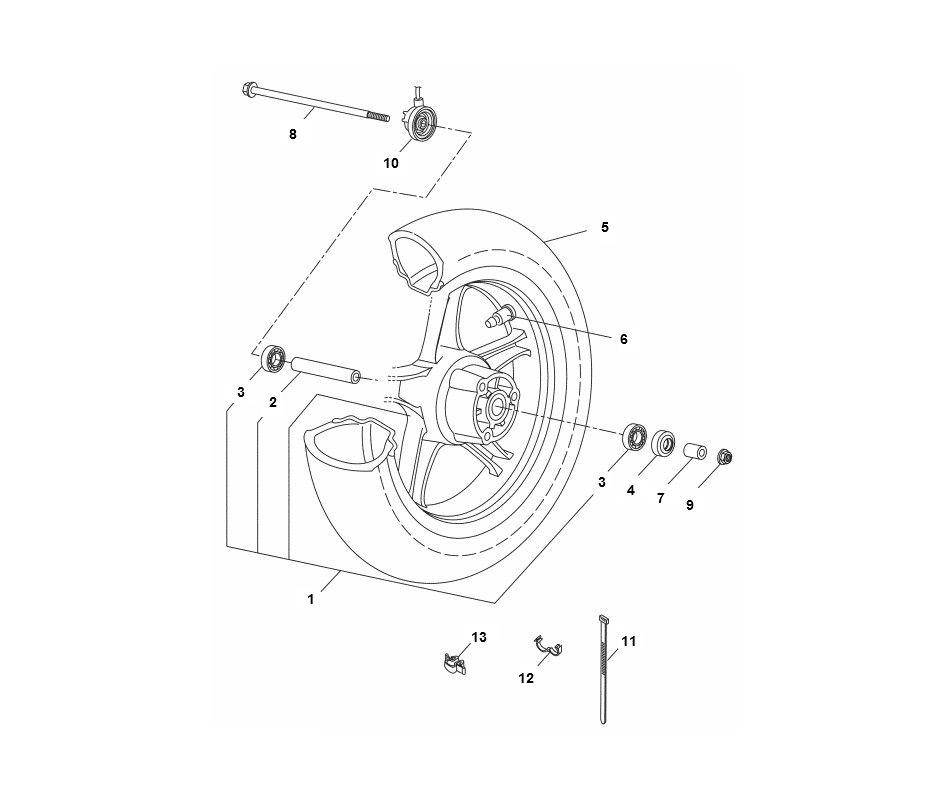 Front wheel Yamaha Aerox 4-stroke 2014