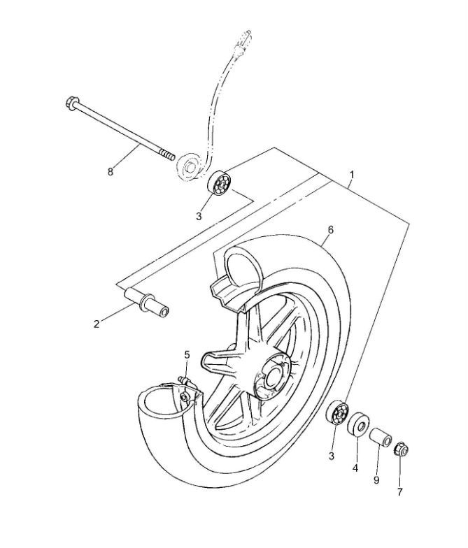 Front wheel Yamaha Jog-R LC 2-stroke
