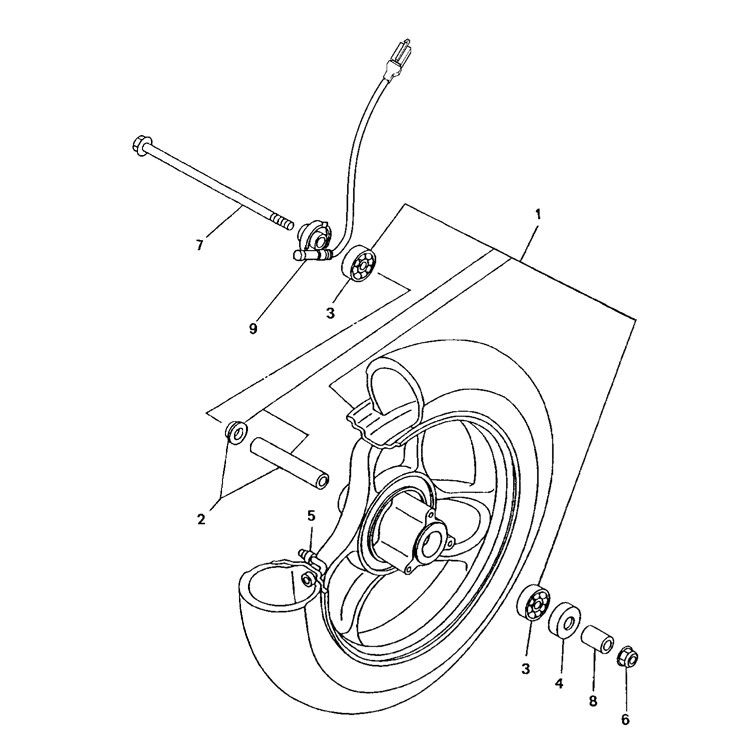 Front wheel Yamaha Neo's 2-stroke (2003 to 2008)