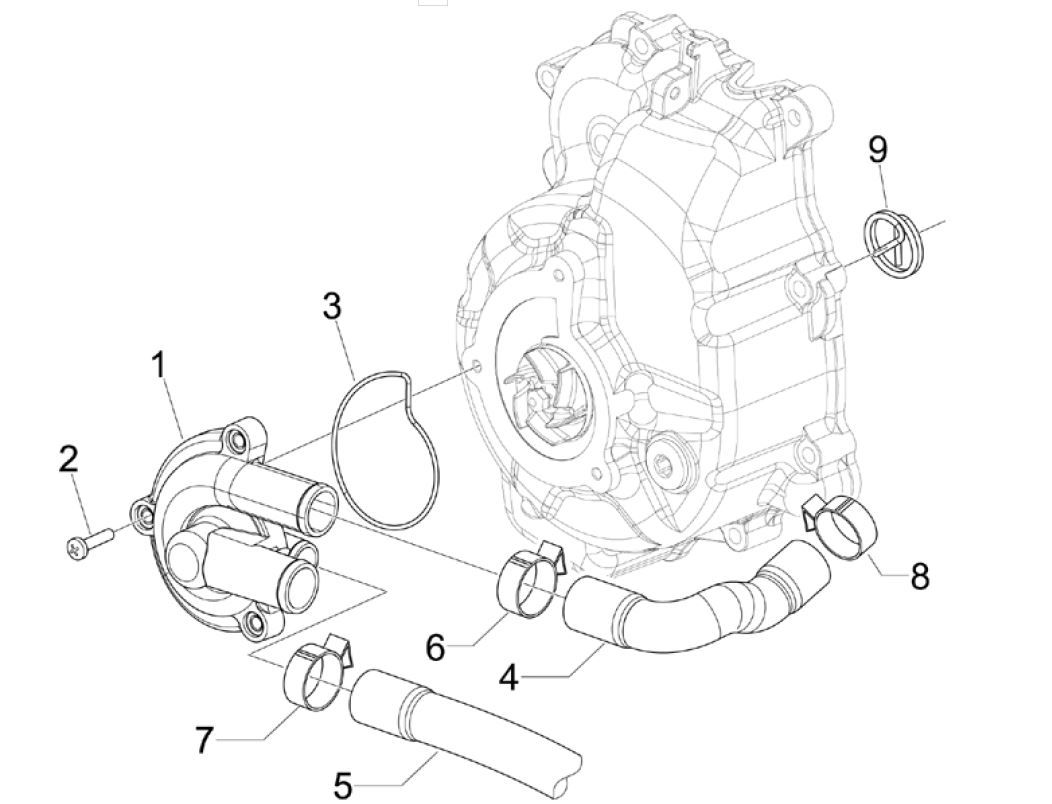 Piaggio MP3 300 ie E4 LT BUSINESS water pump - SPORT NOABS-ABS 2016 - 2018 (EMEA)