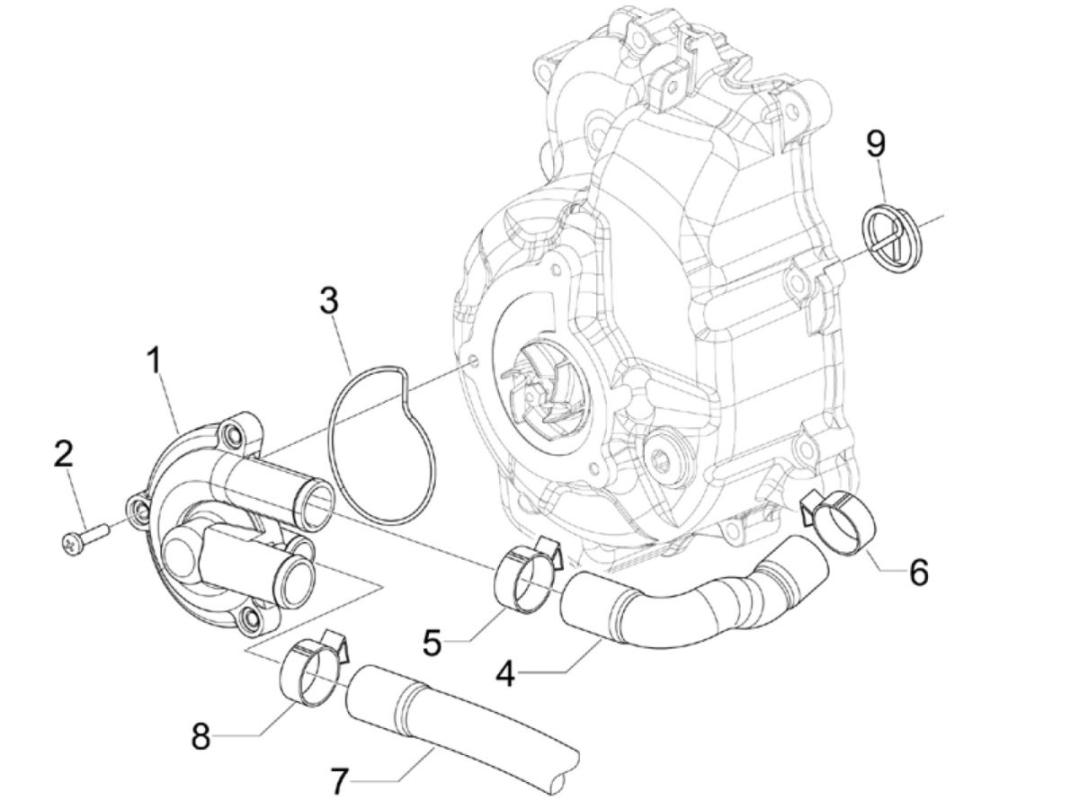 Piaggio Beverly 300 IE ABS E4 2016 - 2020 water pump (EMEA)