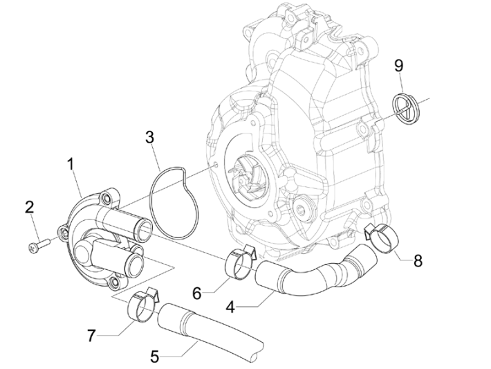Water pump Piaggio MP3 300LT Sport 2009-2014